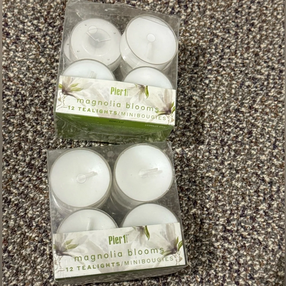 Vintage Pier 1 Magnolia Blooms Scented Tea Lights Lot - 23 Total New